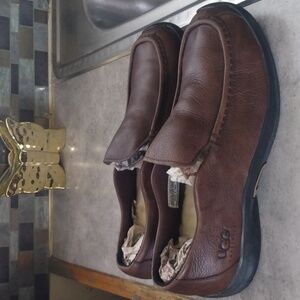 UGG Women's Brown Leather Slippers